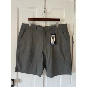 Hang Ten Shorts Mens 40 Chino Lightweight Stetch walk short gray plaid NWT